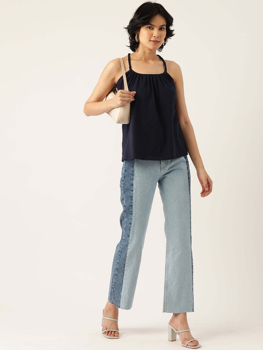 Solid Color Styled Back Top