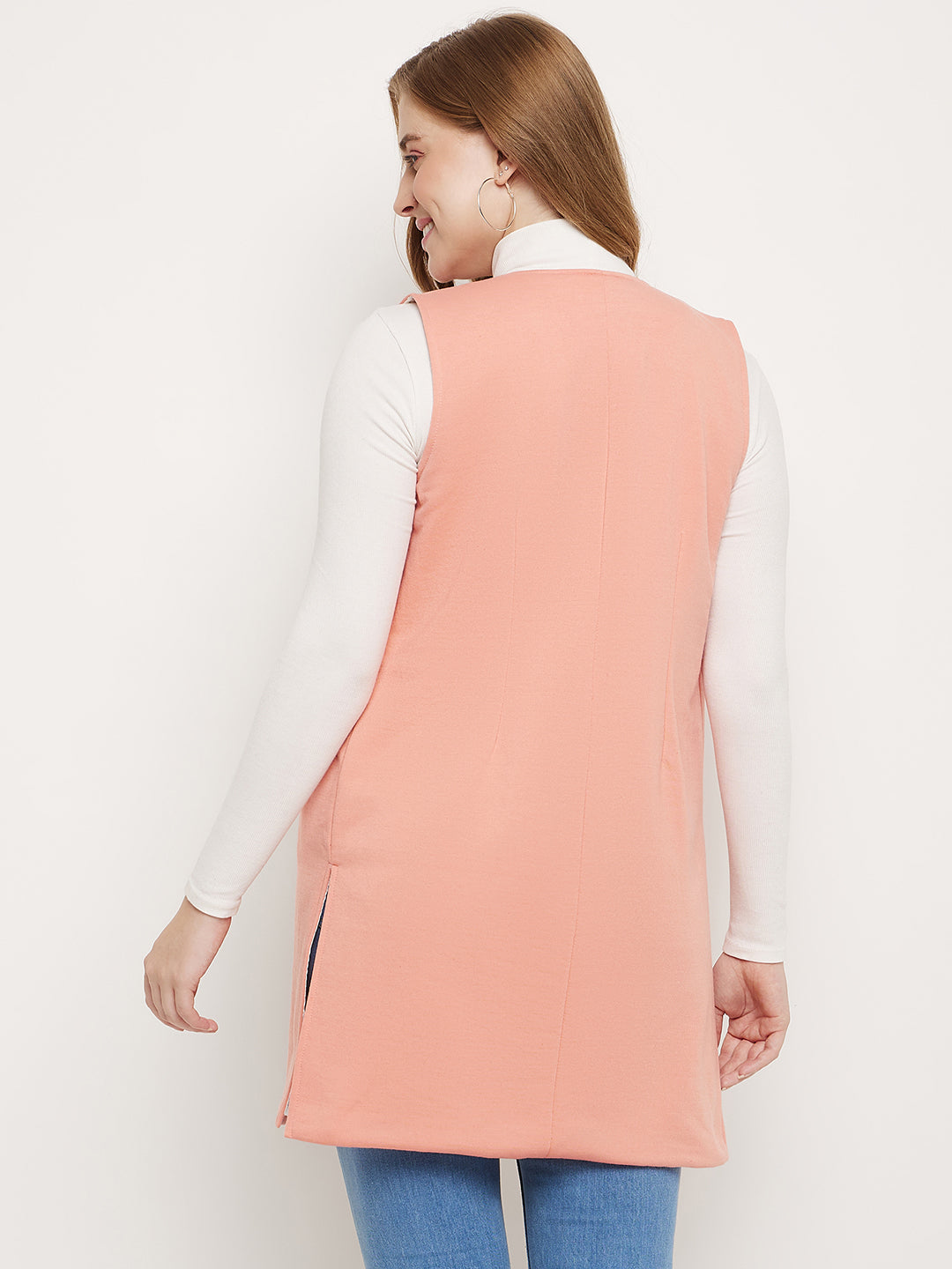 Sleeveless Longline Open Front Shrug