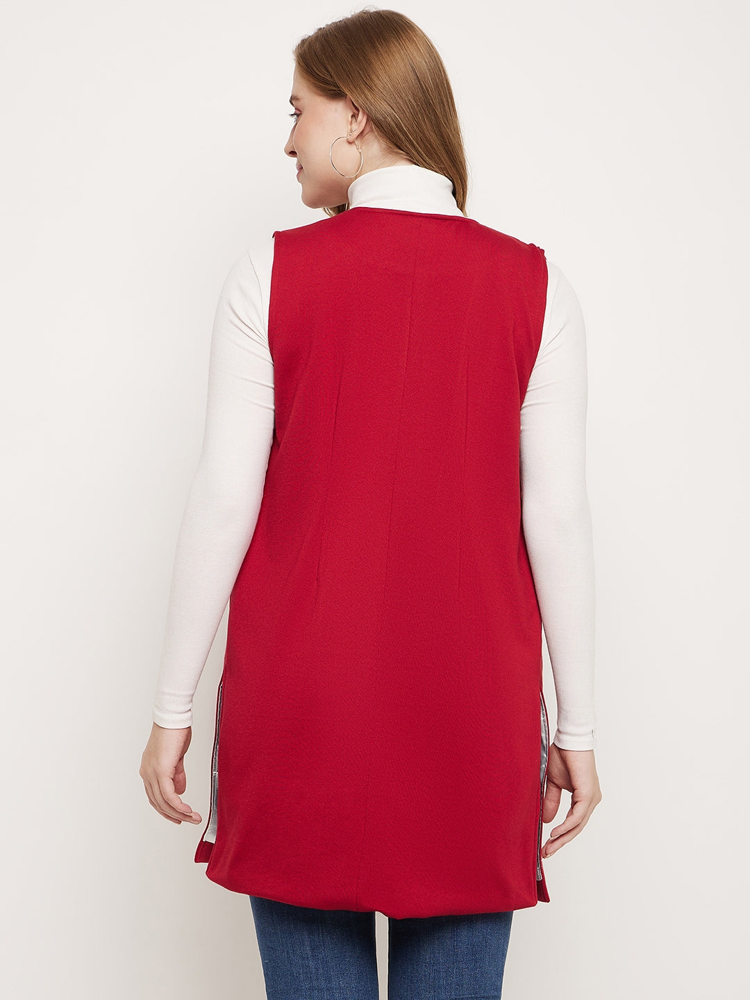 Sleeveless Longline Open Front Shrug