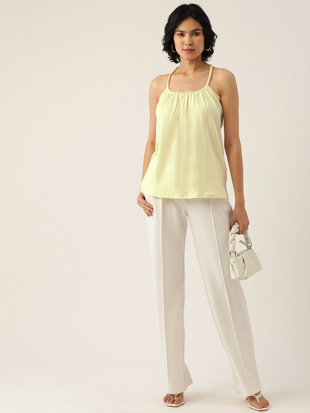 Solid Color Styled Back Top
