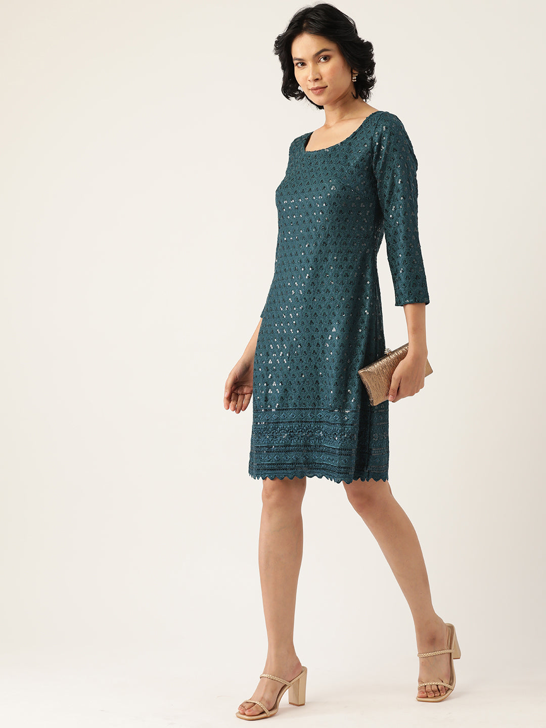 Embellished A-Line Dress