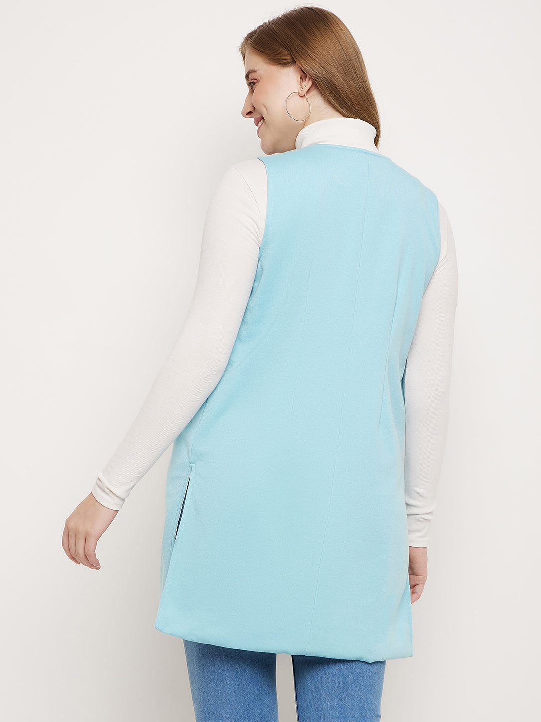 Sleeveless Longline Open Front Shrug