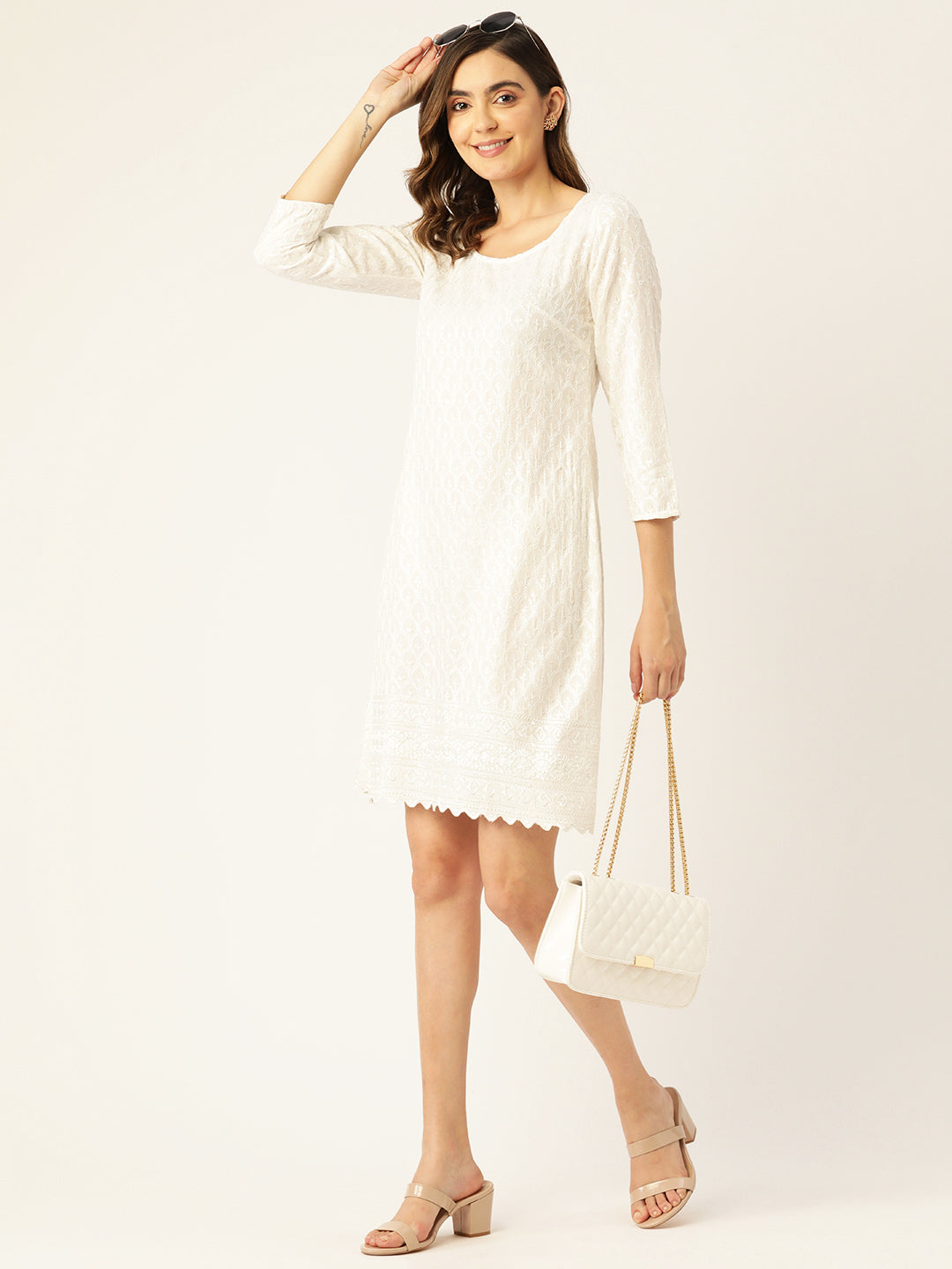 Embellished A-Line Dress