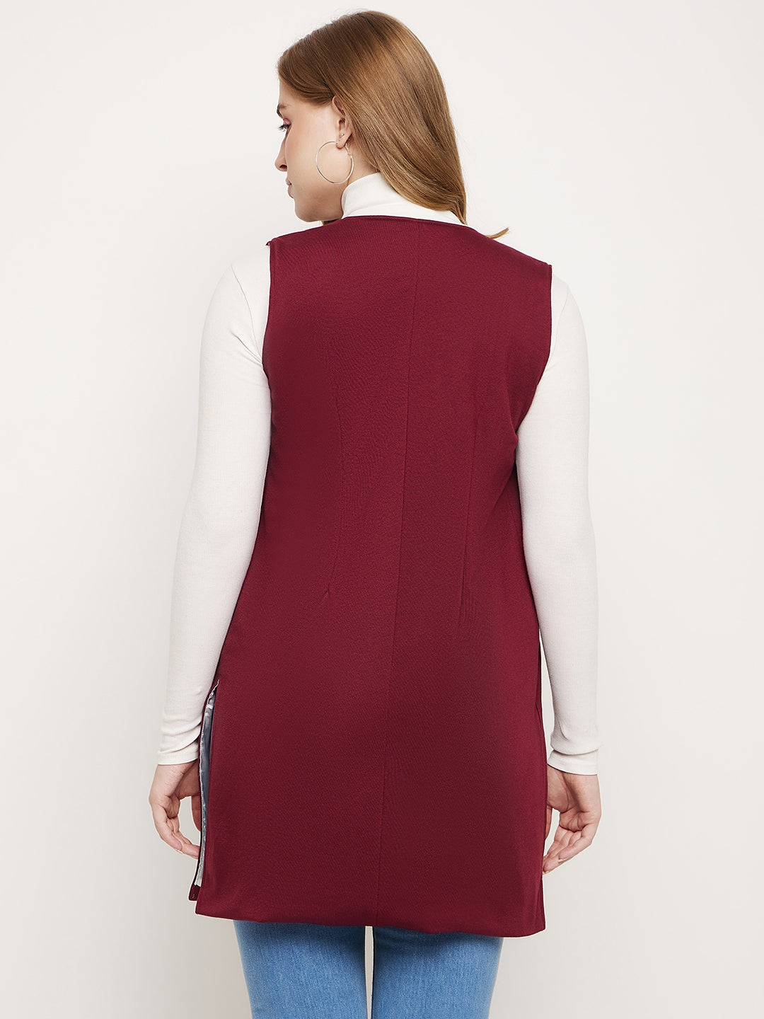 Sleeveless Longline Open Front Shrug
