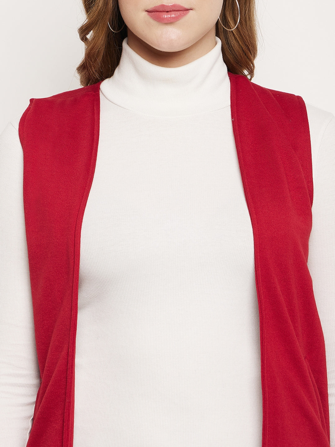 Sleeveless Longline Open Front Shrug