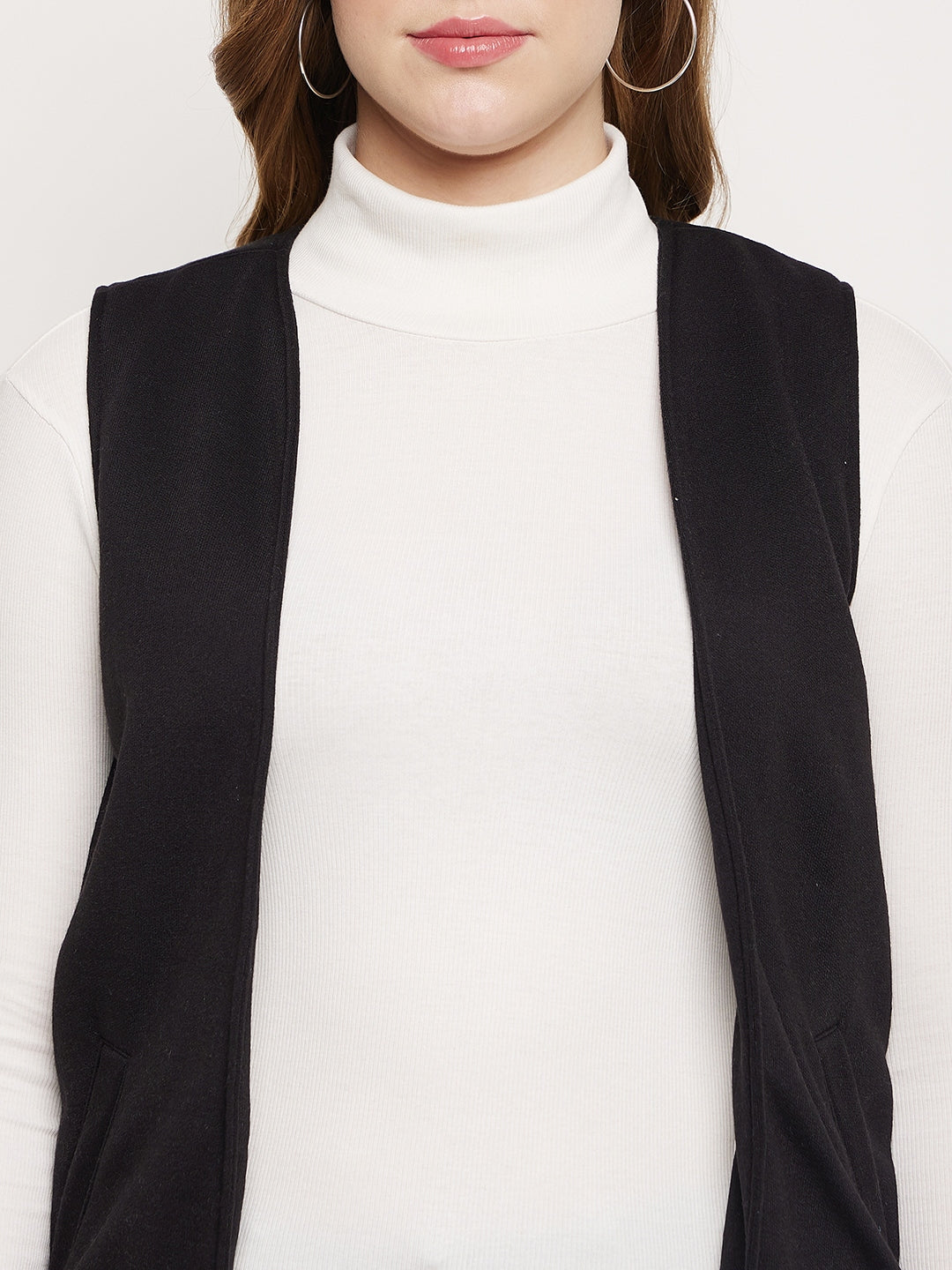 Sleeveless Longline Open Front Shrug