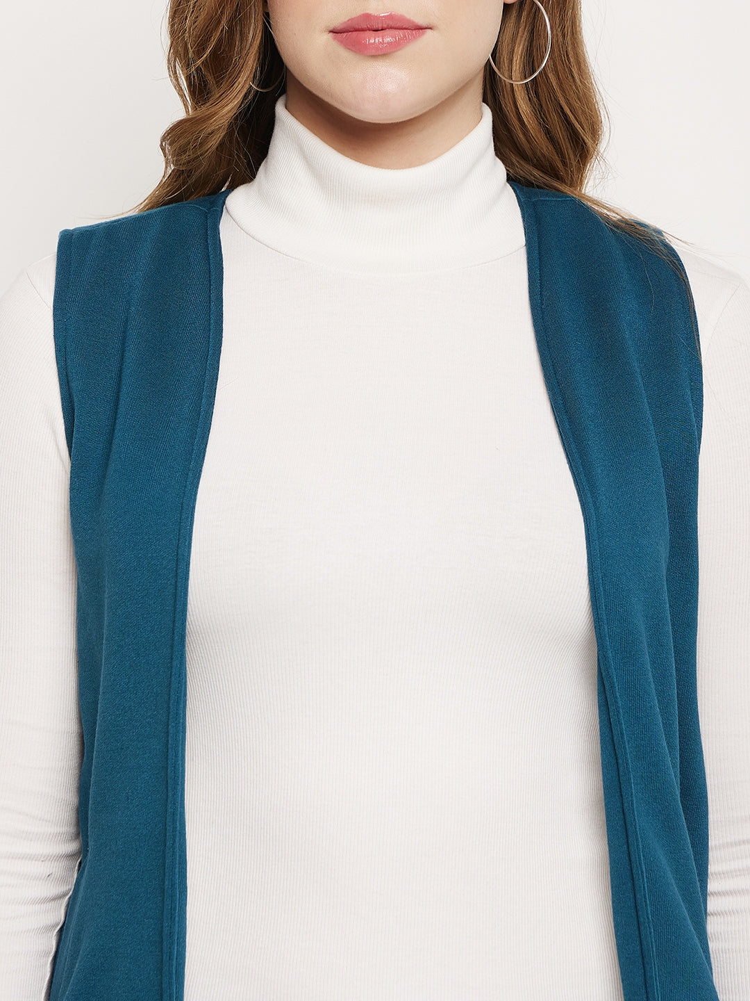 Sleeveless Longline Open Front Shrug