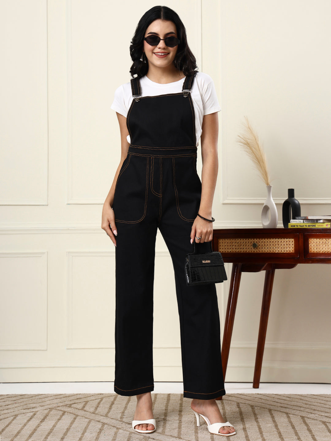 Wide-Leg Dungarees