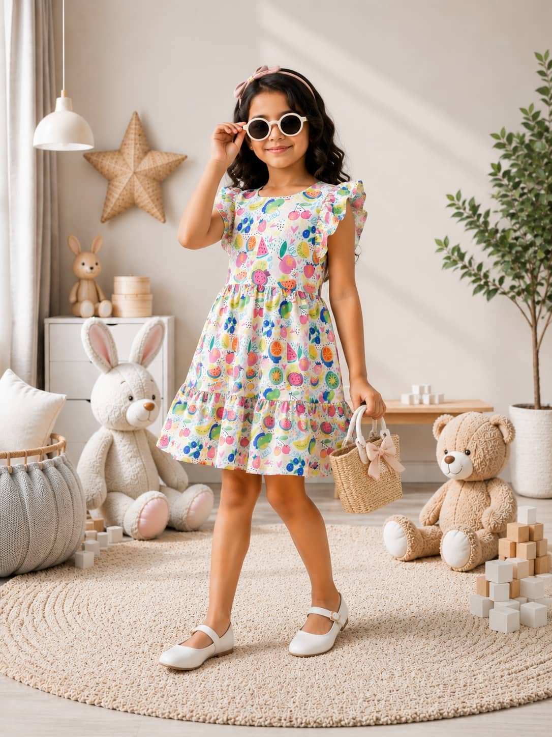 Poppylane Tiered Dress with Frill/Flutter Sleeves