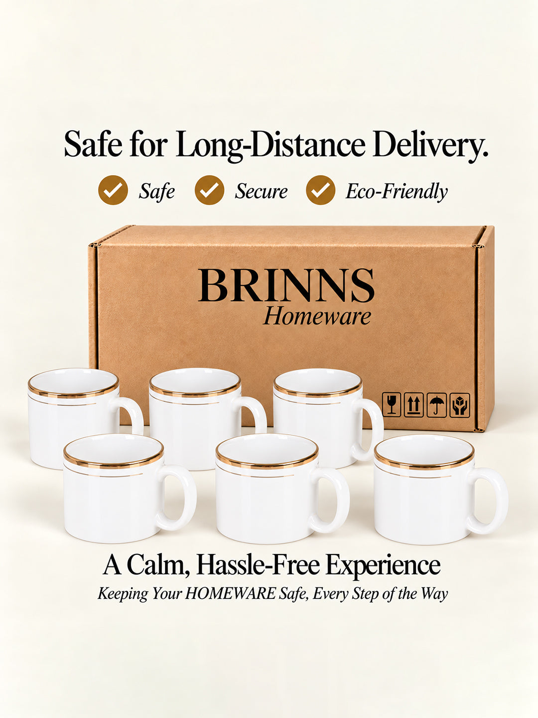 Coffee Mugs Set of 6 | White | 225 ml