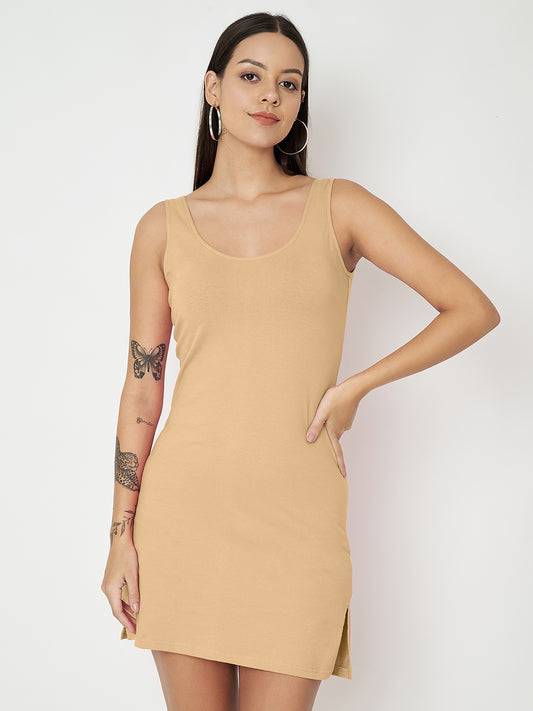 BRINNS Women Scoop Neck Sleeveless bodycon Mini Dress
