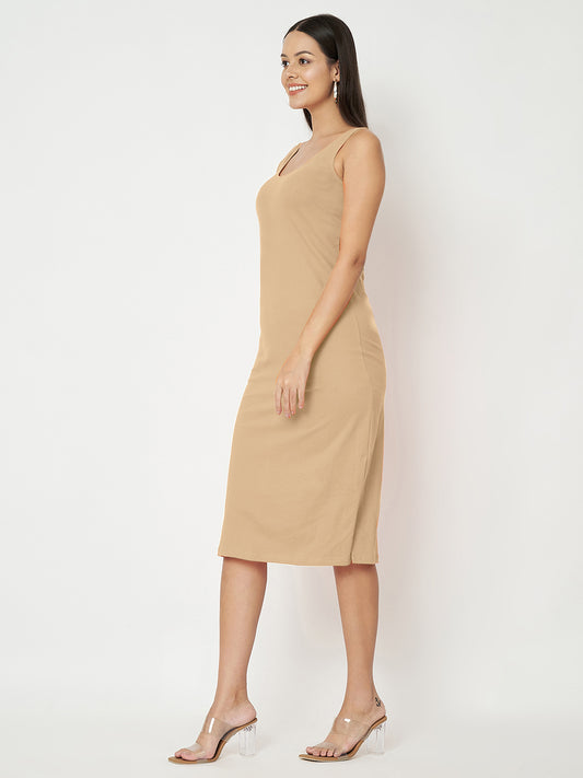 BRINNS Women Solid Sleeveless Sheath Midi Dress