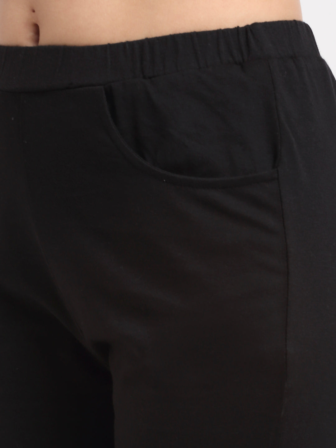 Women Solid Color Pure Cotton Capris