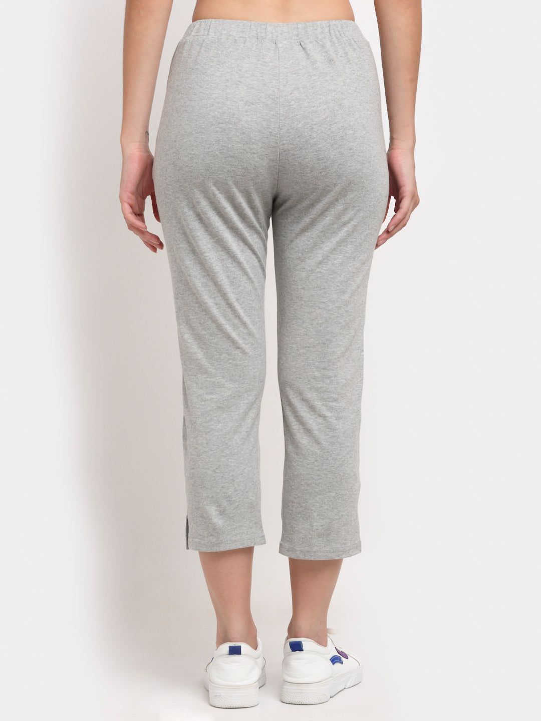 Women Solid Color Pure Cotton Capris