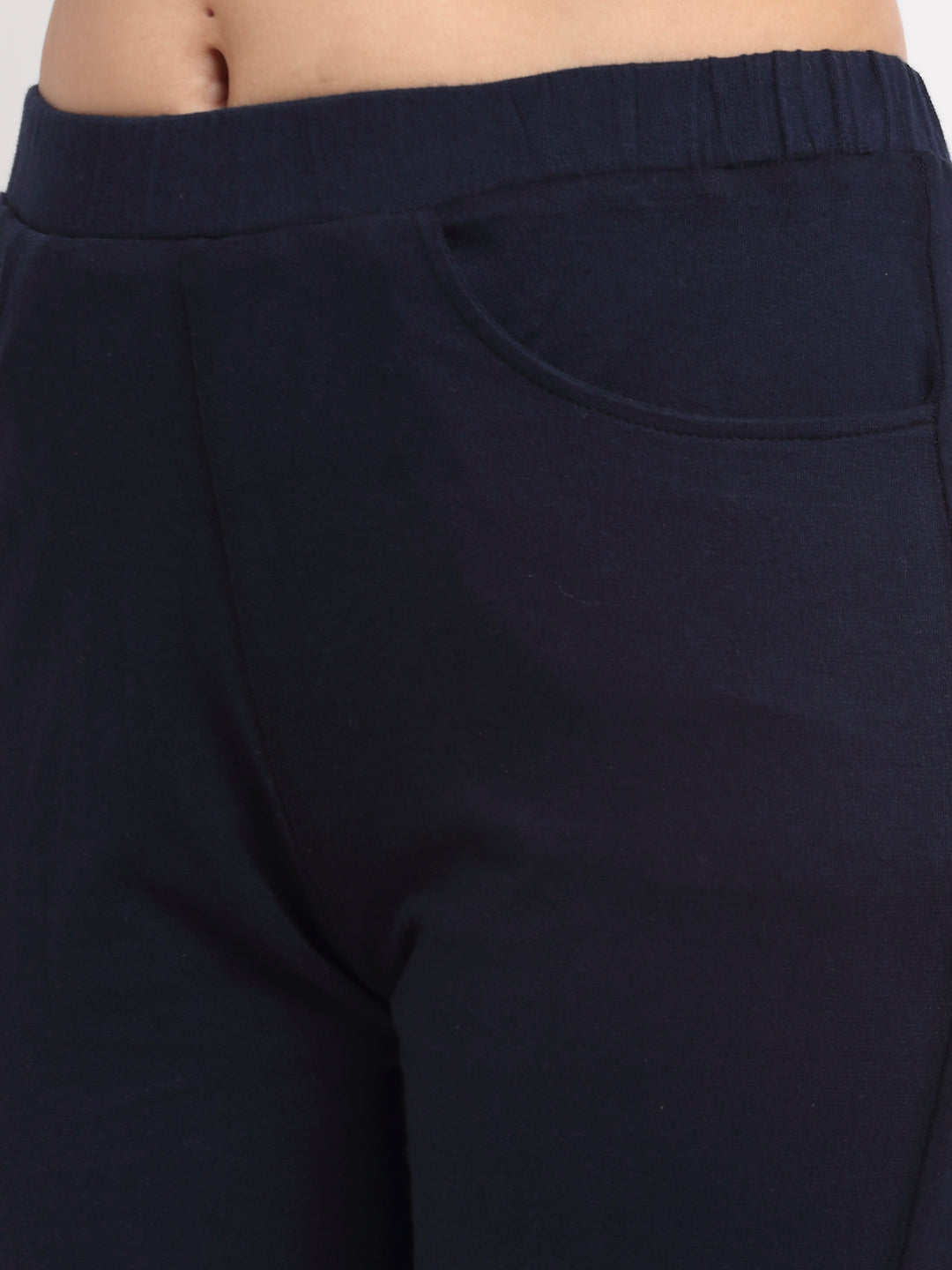 Women Solid Color Pure Cotton Capris