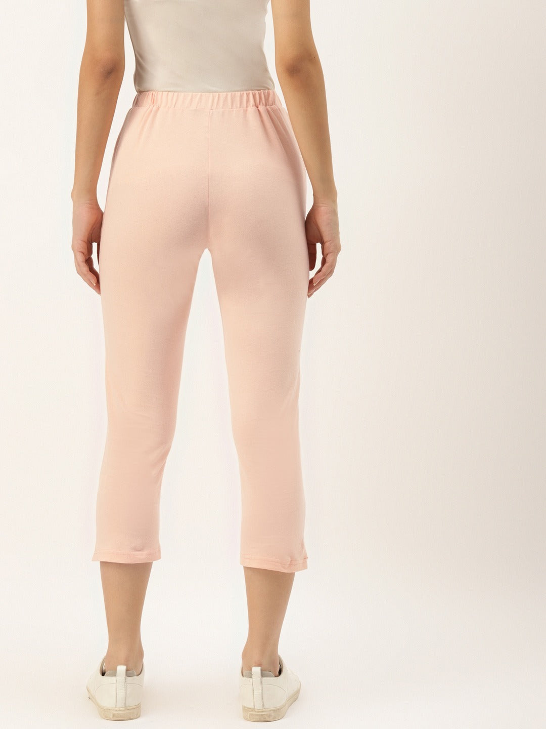 Women Solid Color Pure Cotton Capris