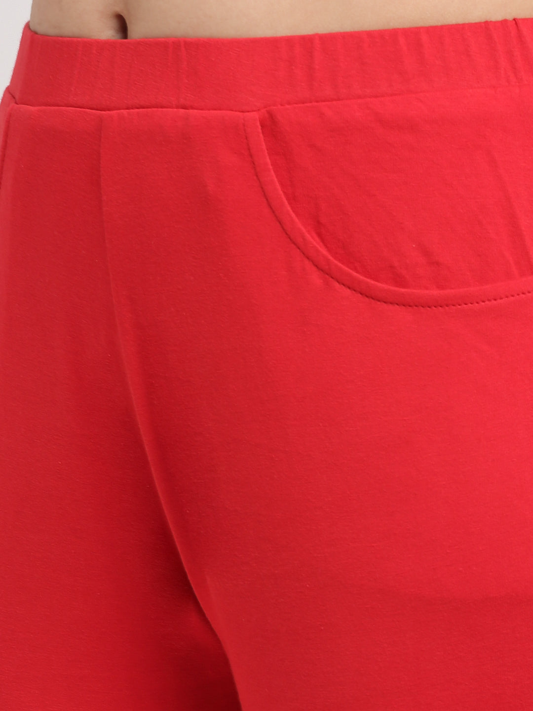Women Solid Color Pure Cotton Capris