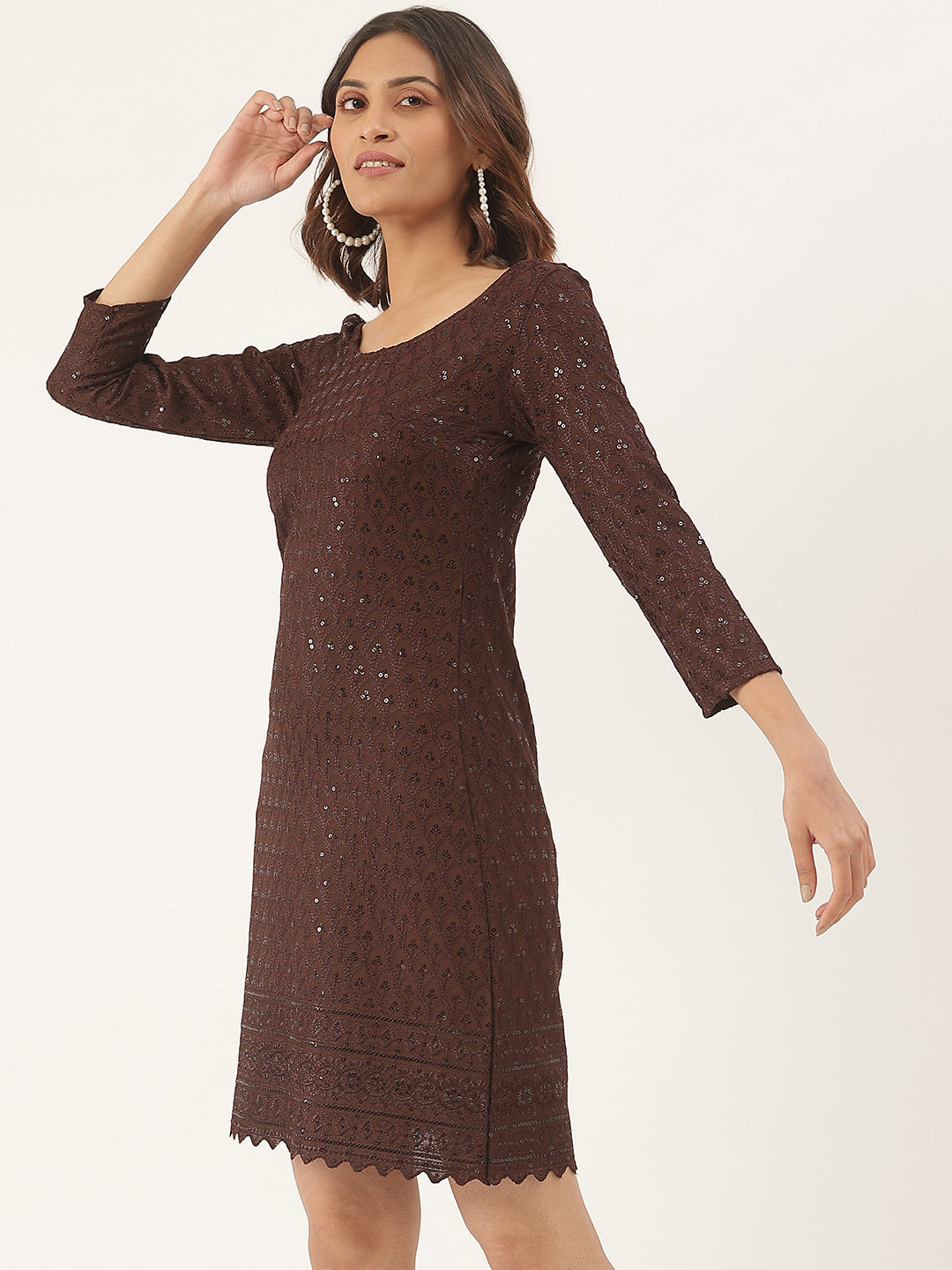 Embellished A-Line Dress