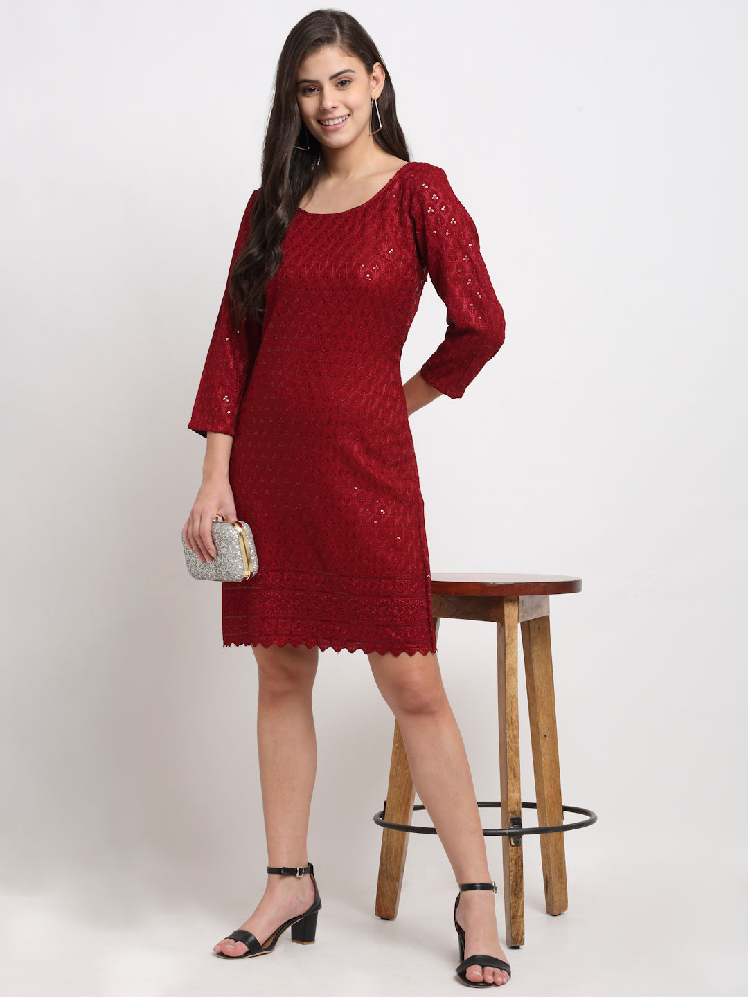 Embellished A-Line Dress