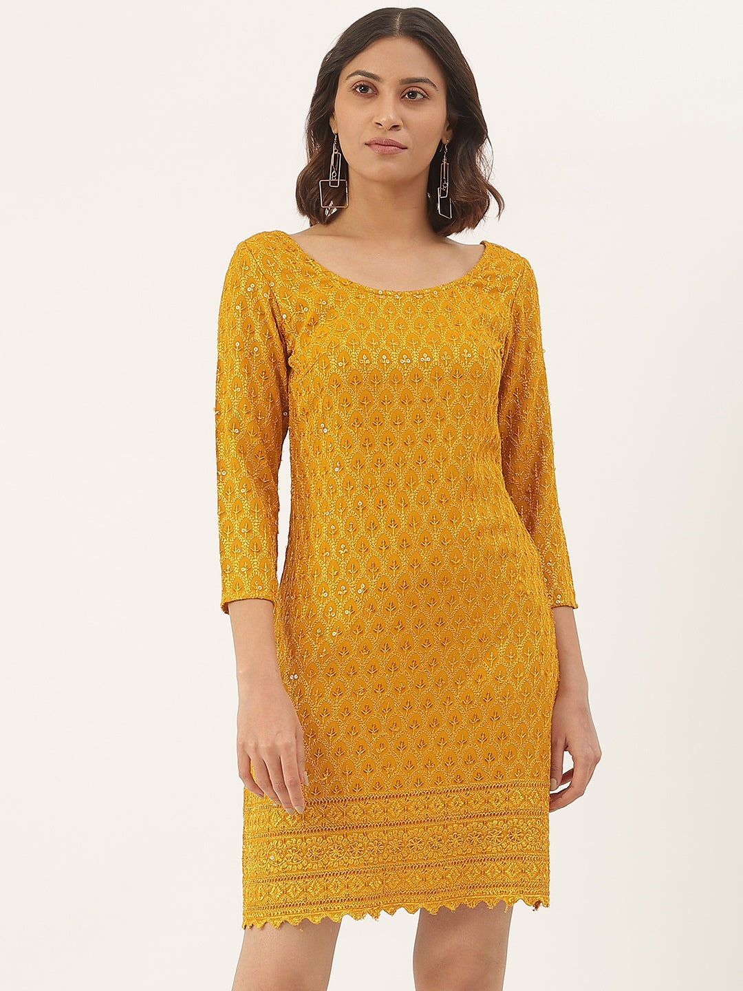 Embellished A-Line Dress
