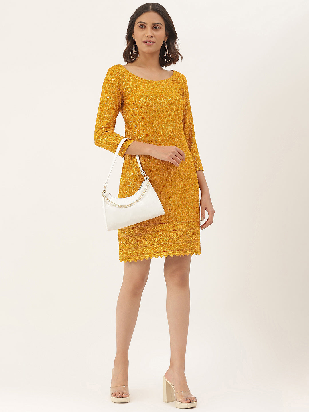 Embellished A-Line Dress