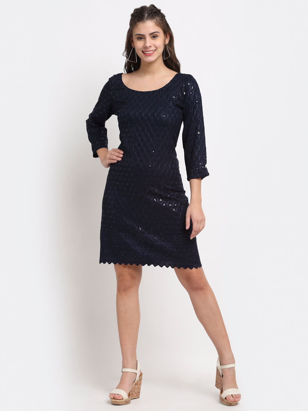 Embellished A-Line Dress
