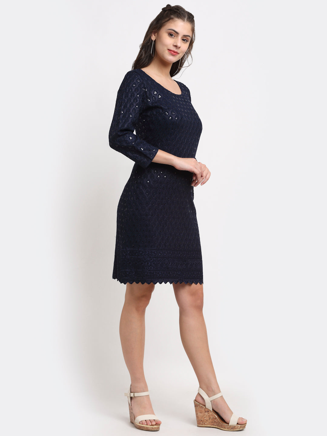 Embellished A-Line Dress