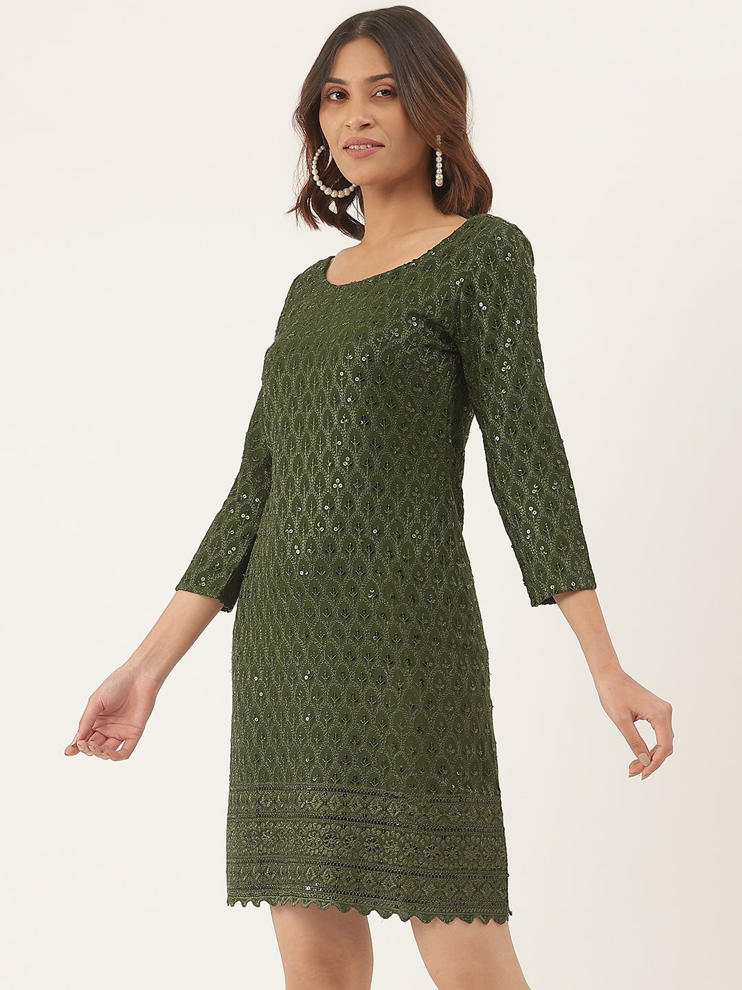 Embellished A-Line Dress