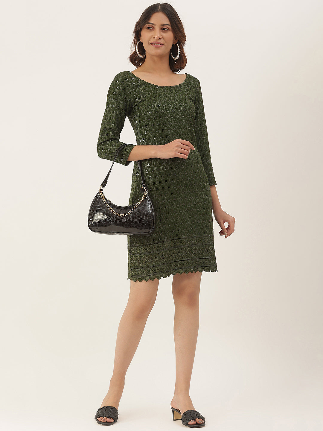 Embellished A-Line Dress
