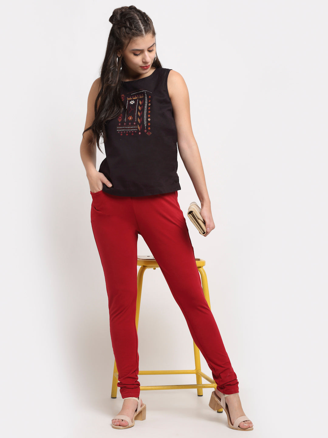 Women Solid Ankle-Length Leggings