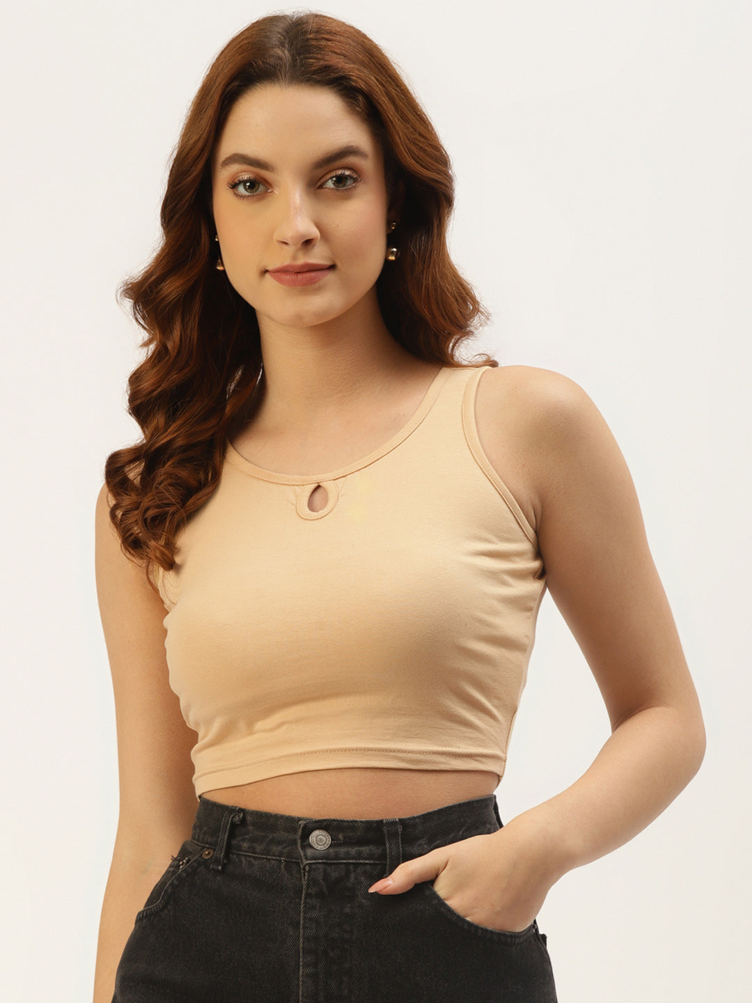 Women Solid Crop Top