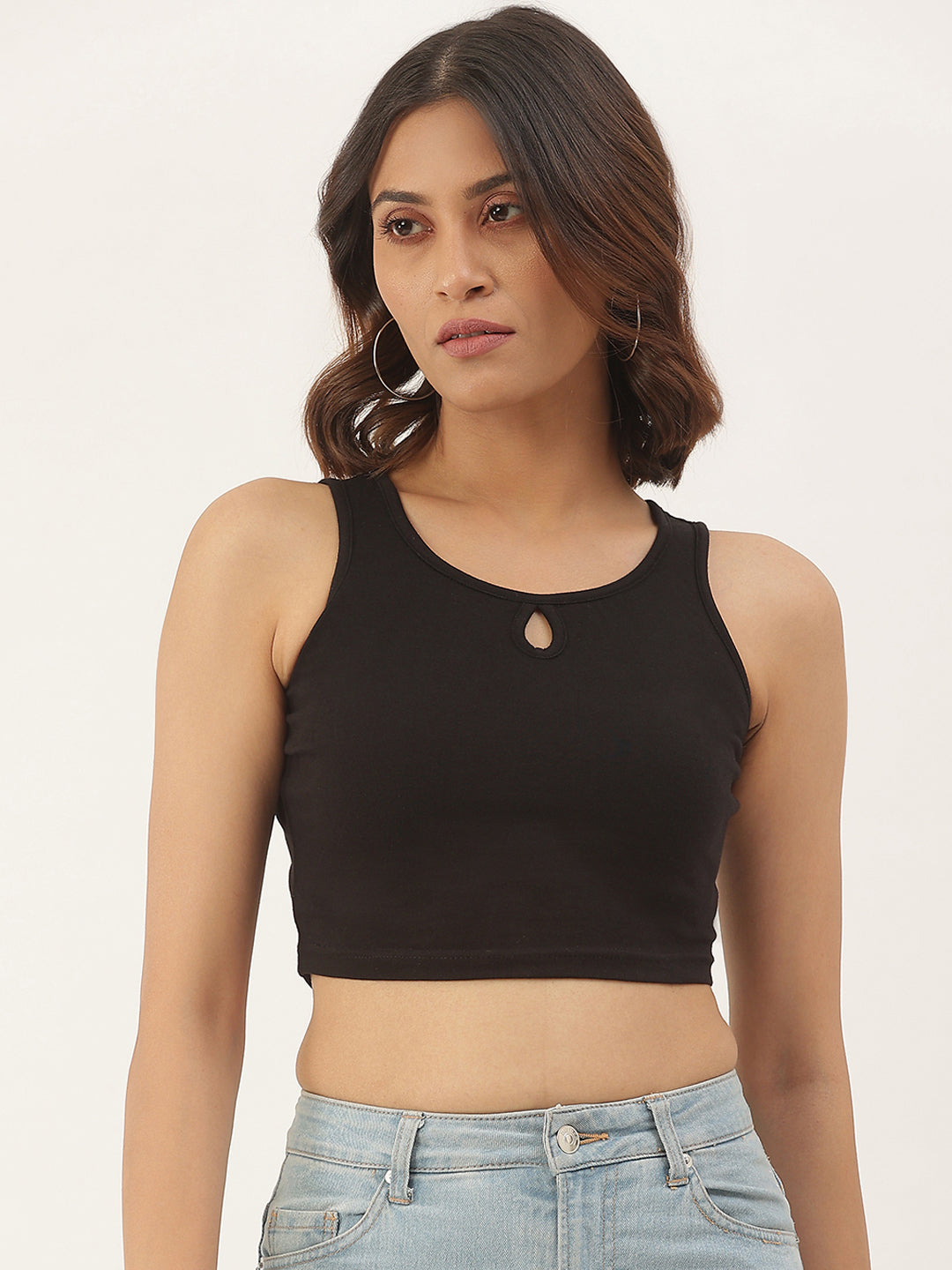 Women Solid Crop Top