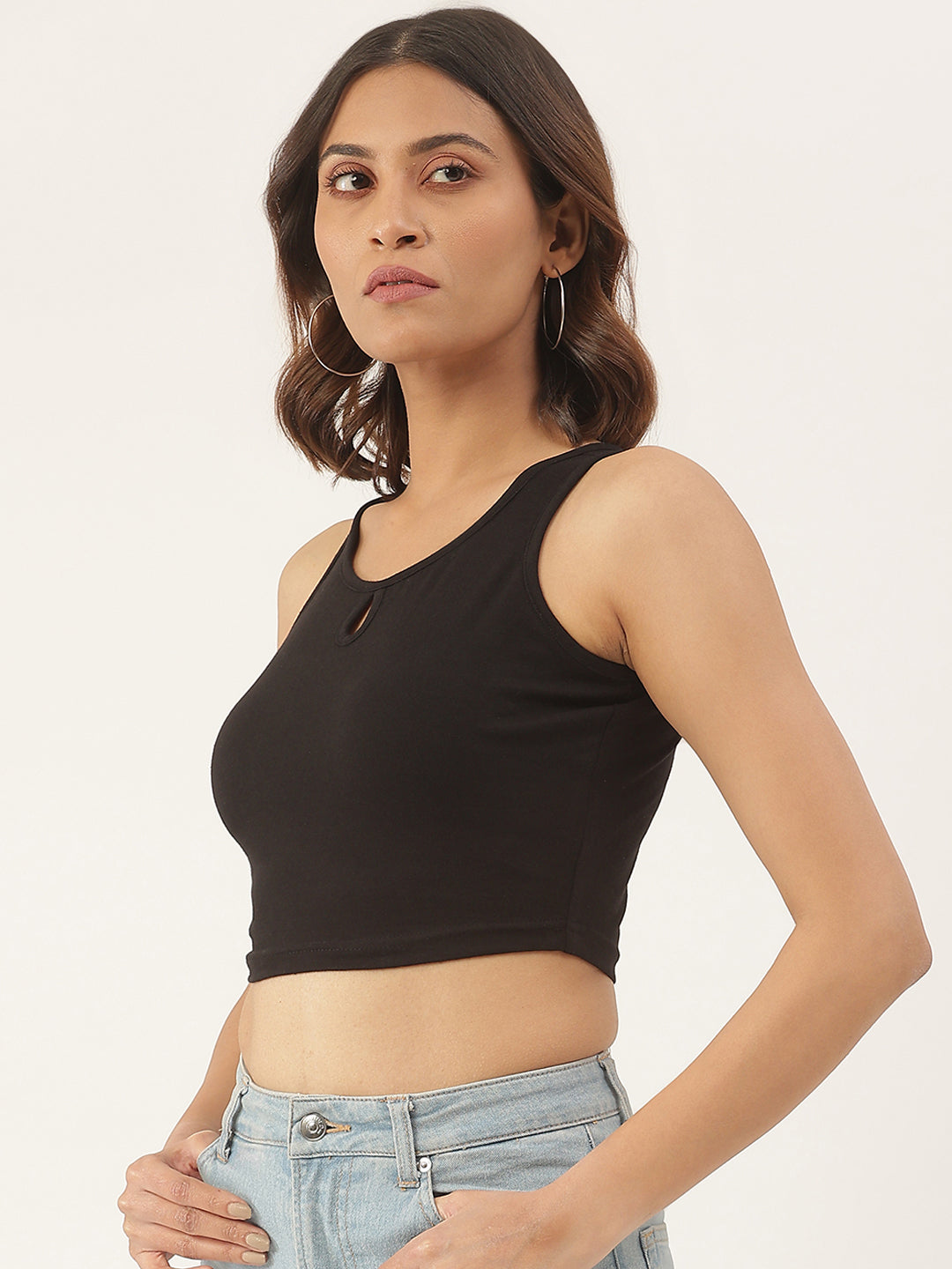 Women Solid Crop Top