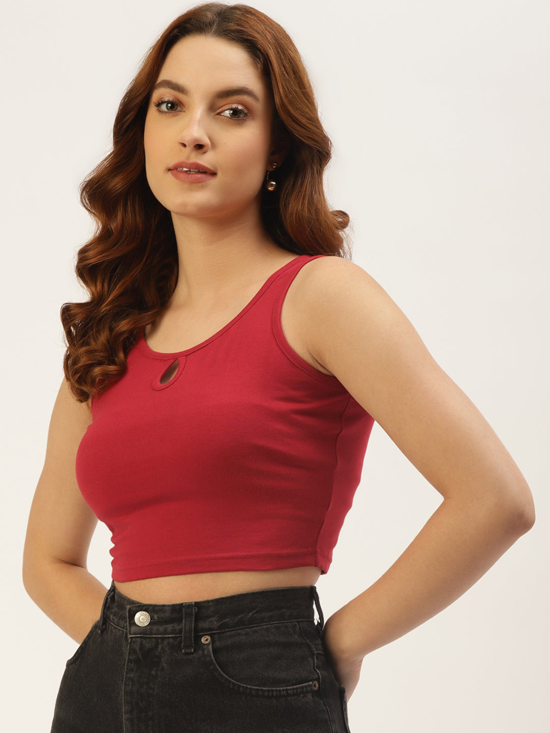 Women Solid Crop Top