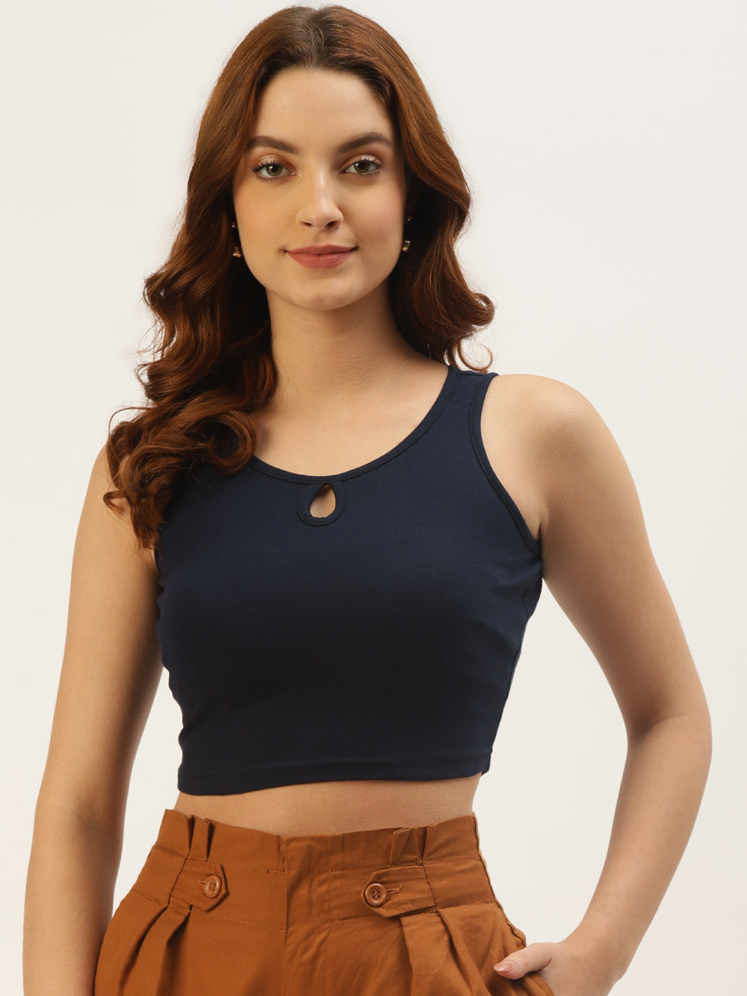 Women Solid Crop Top