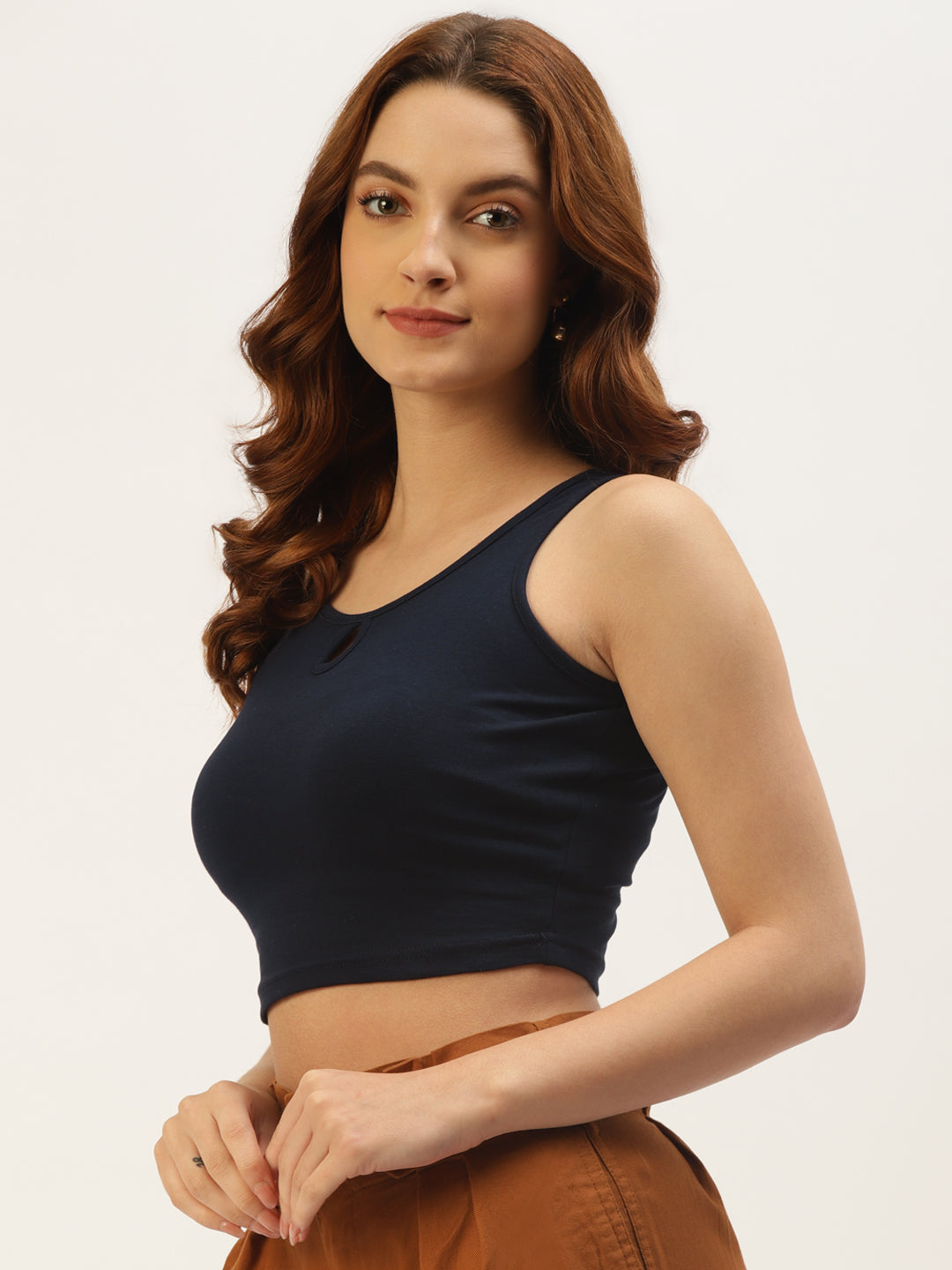 Women Solid Crop Top