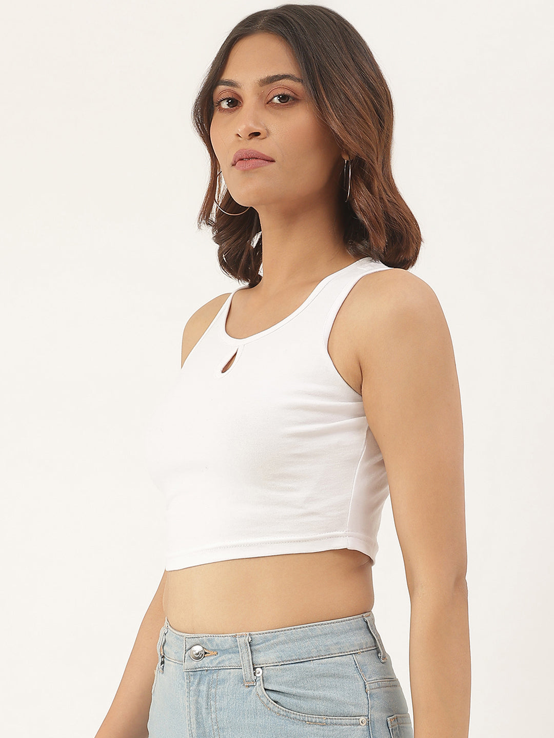 Women Solid Crop Top