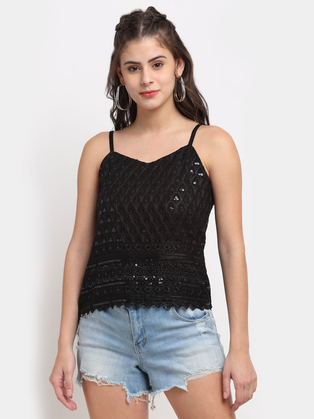 Embellished Embroidered Top
