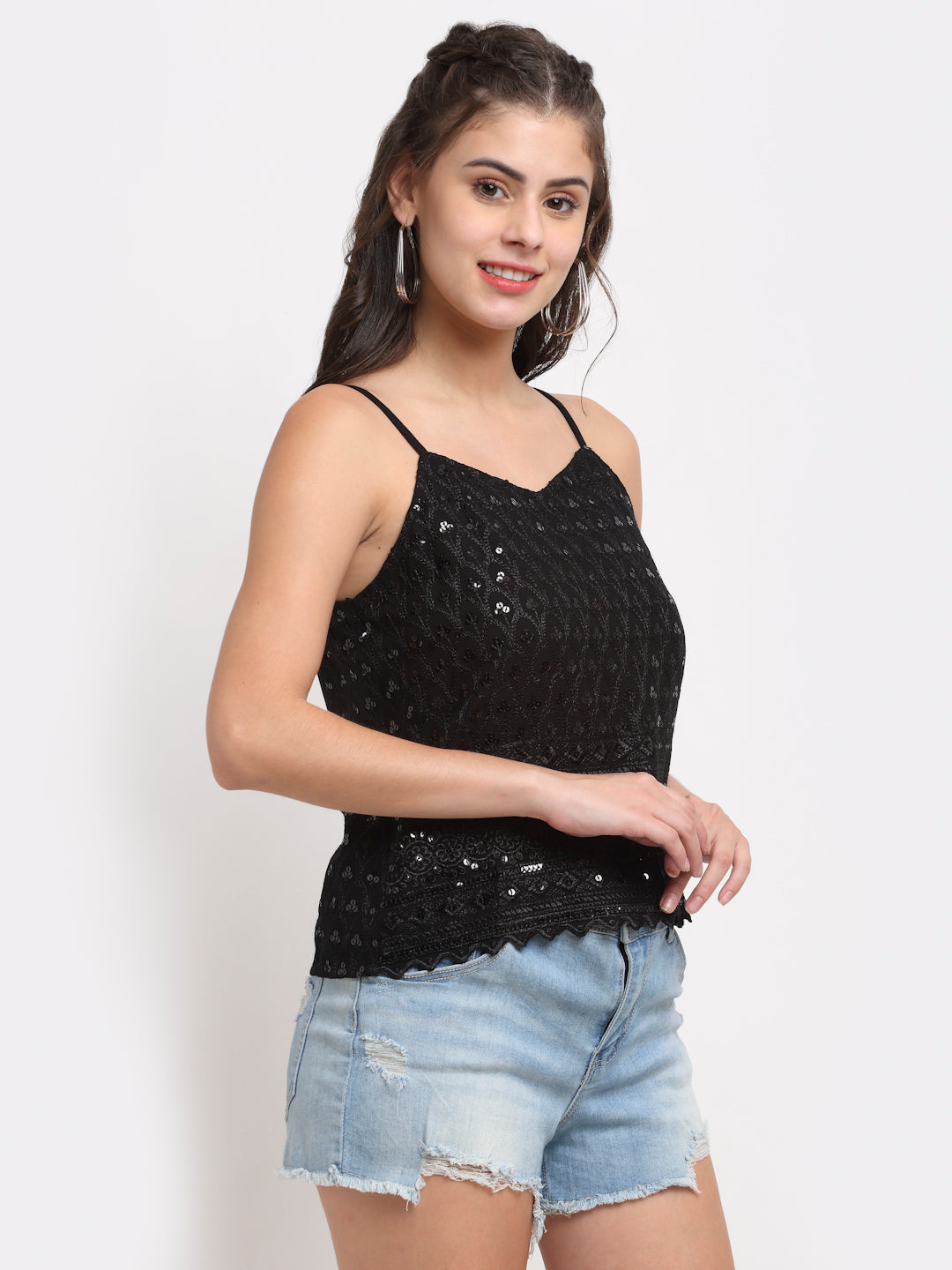 Embellished Embroidered Top
