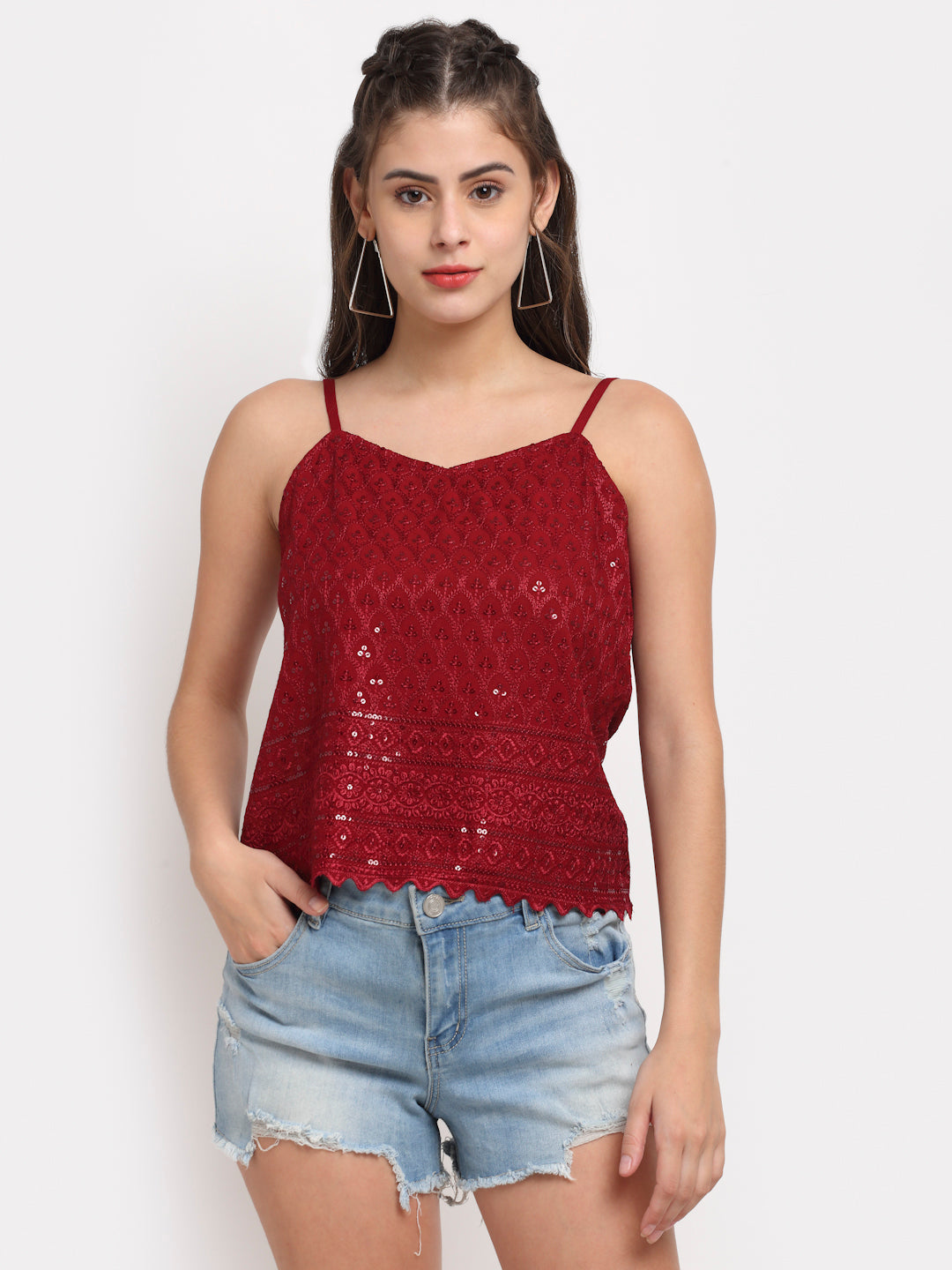 Embellished Embroidered Top