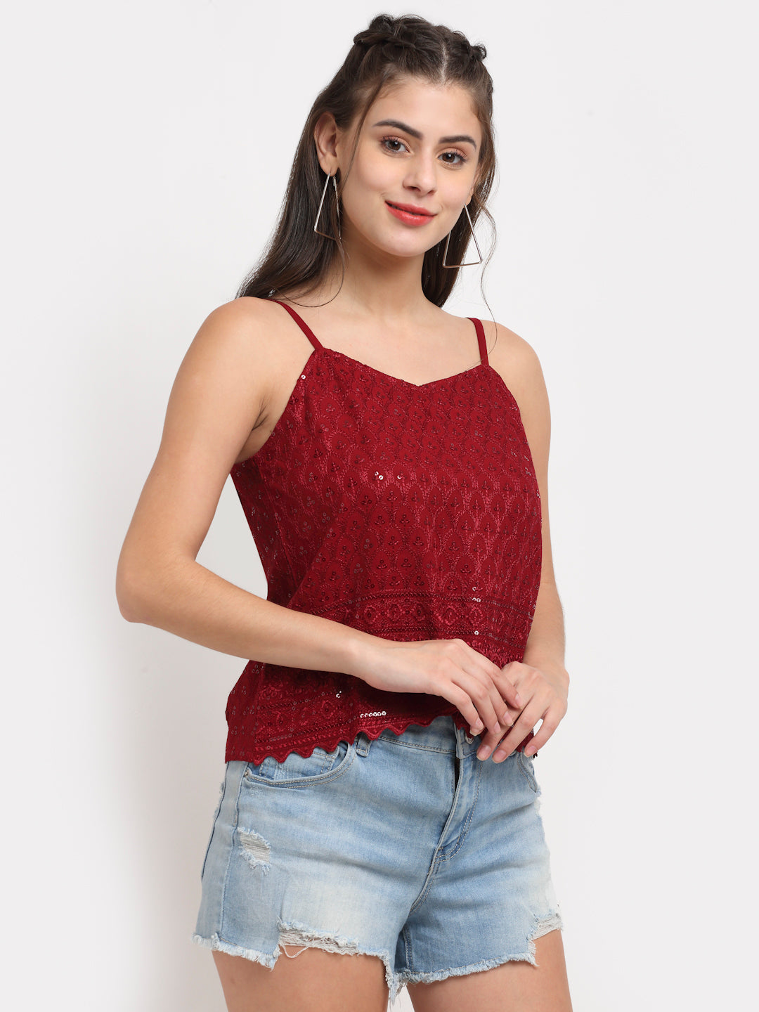 Embellished Embroidered Top