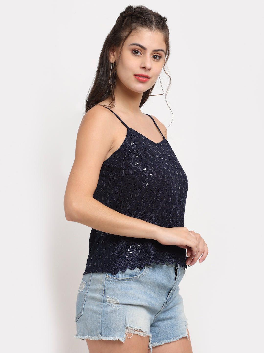Embellished Embroidered Top
