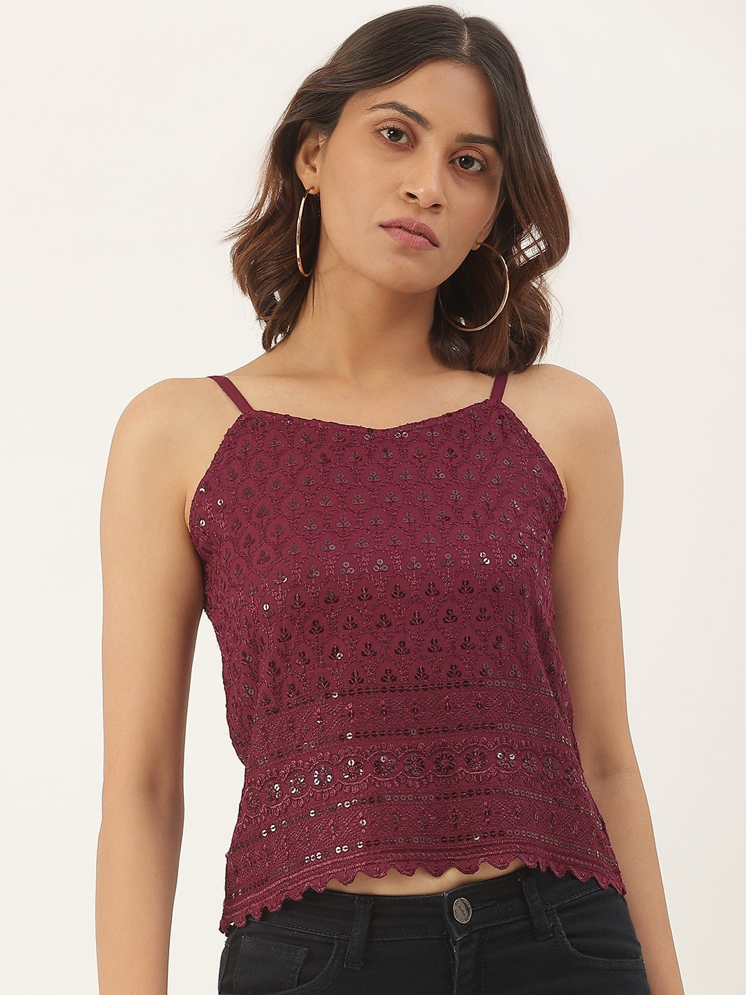 Embellished Embroidered Top