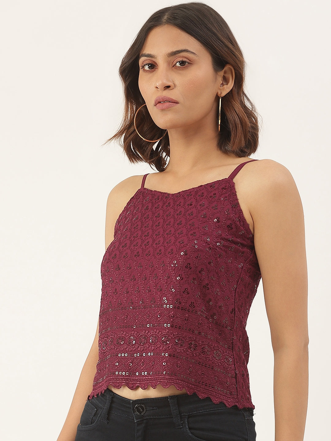 Embellished Embroidered Top
