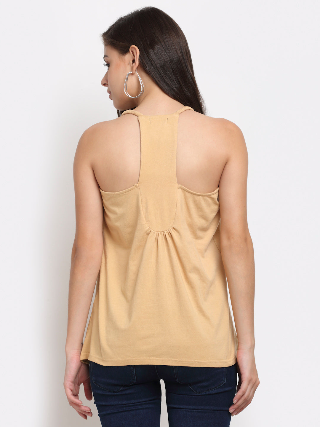 Solid Color Styled Back Top