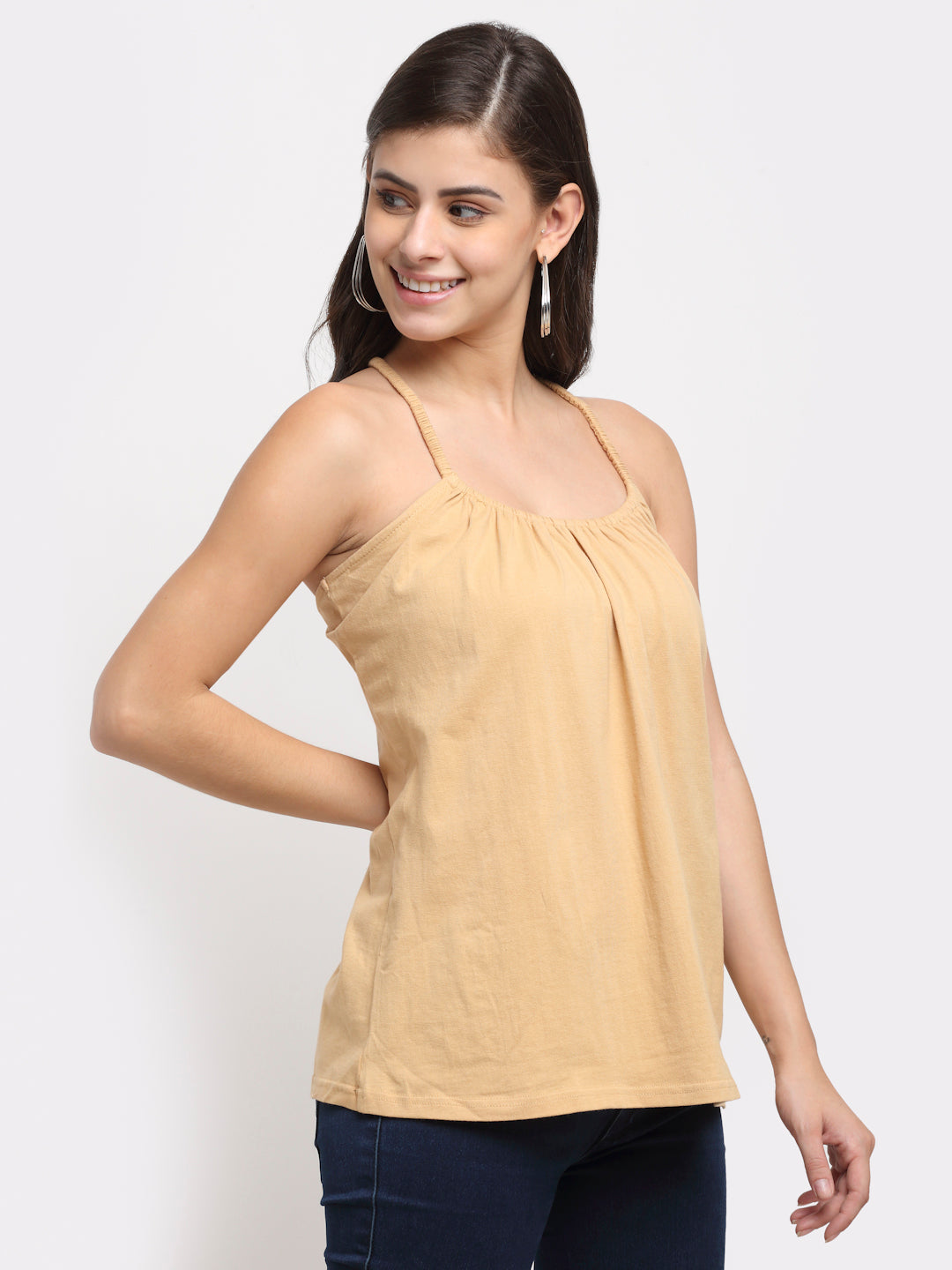 Solid Color Styled Back Top