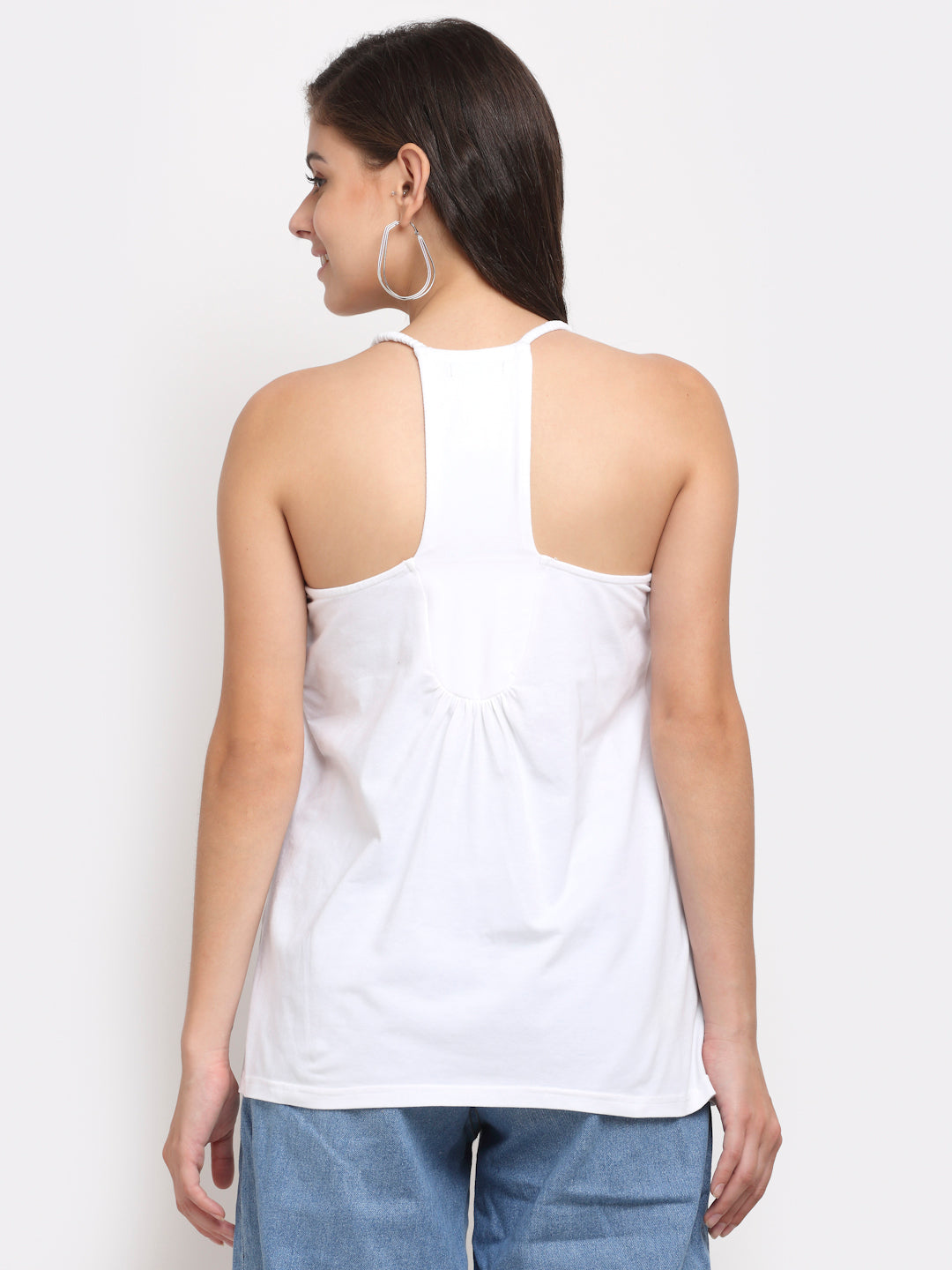 Solid Color Styled Back Top