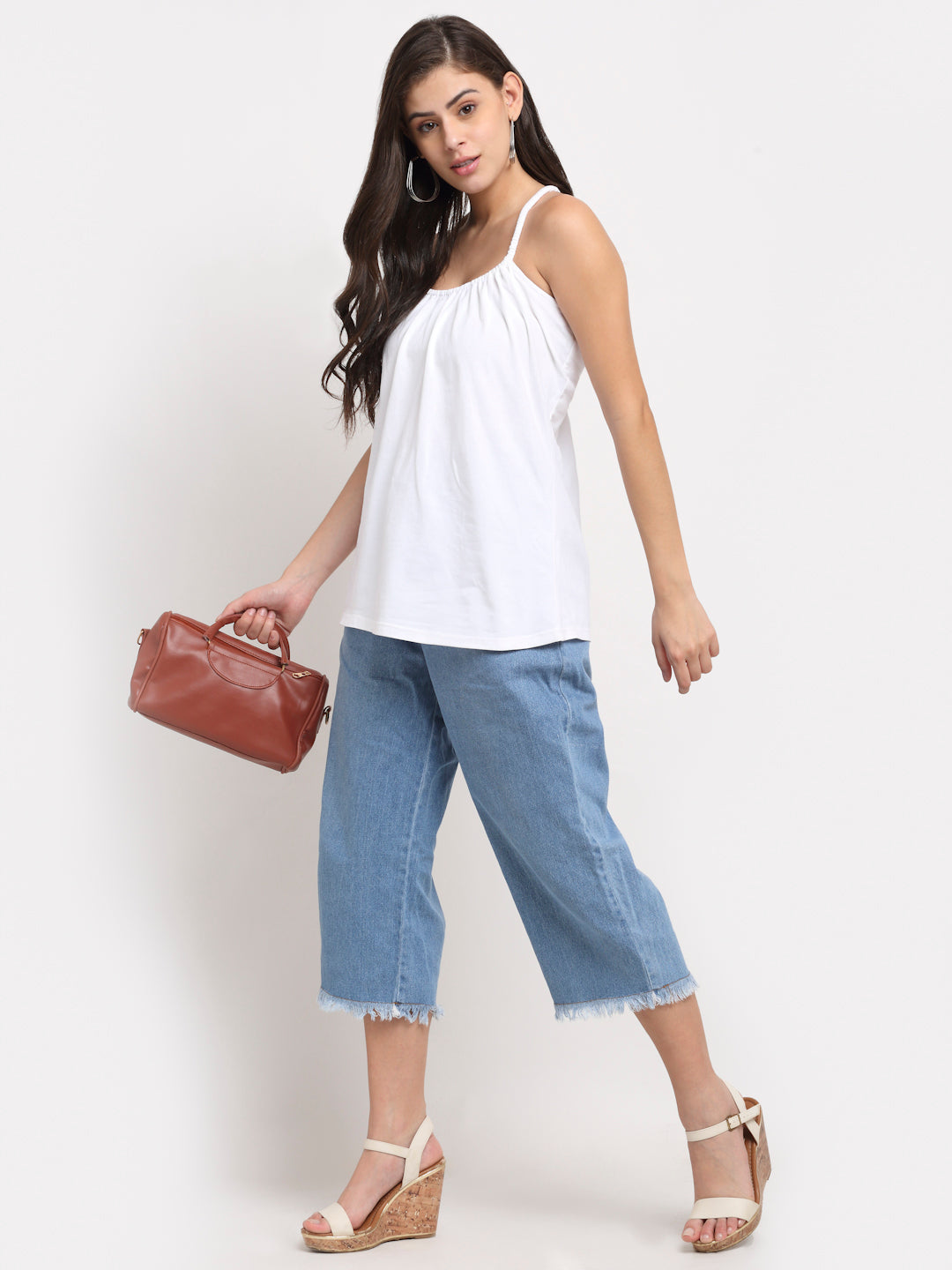 Solid Color Styled Back Top