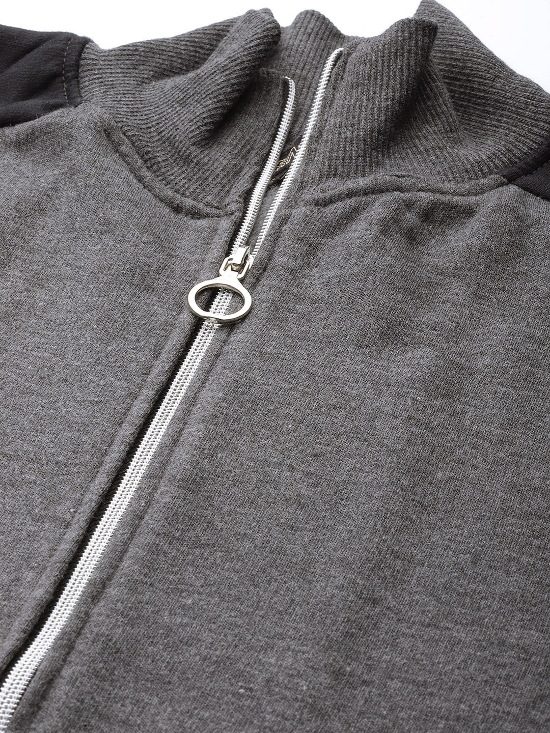 Women Fleece High Neck Color blocked Sweatshirt