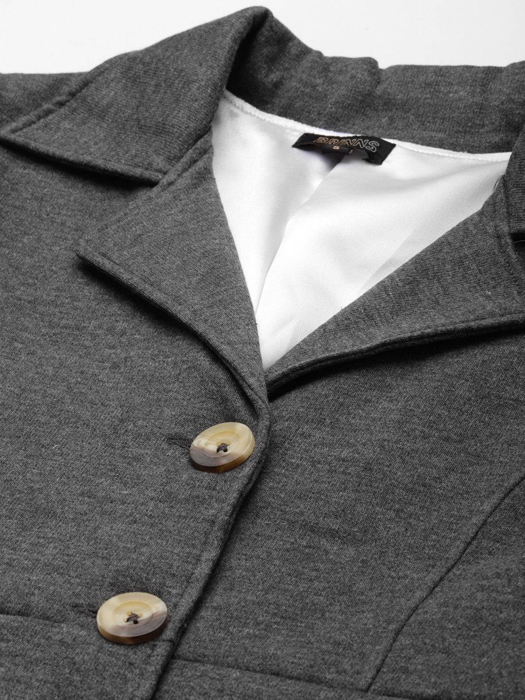 Notched Lapel Single-Breasted Overcoat